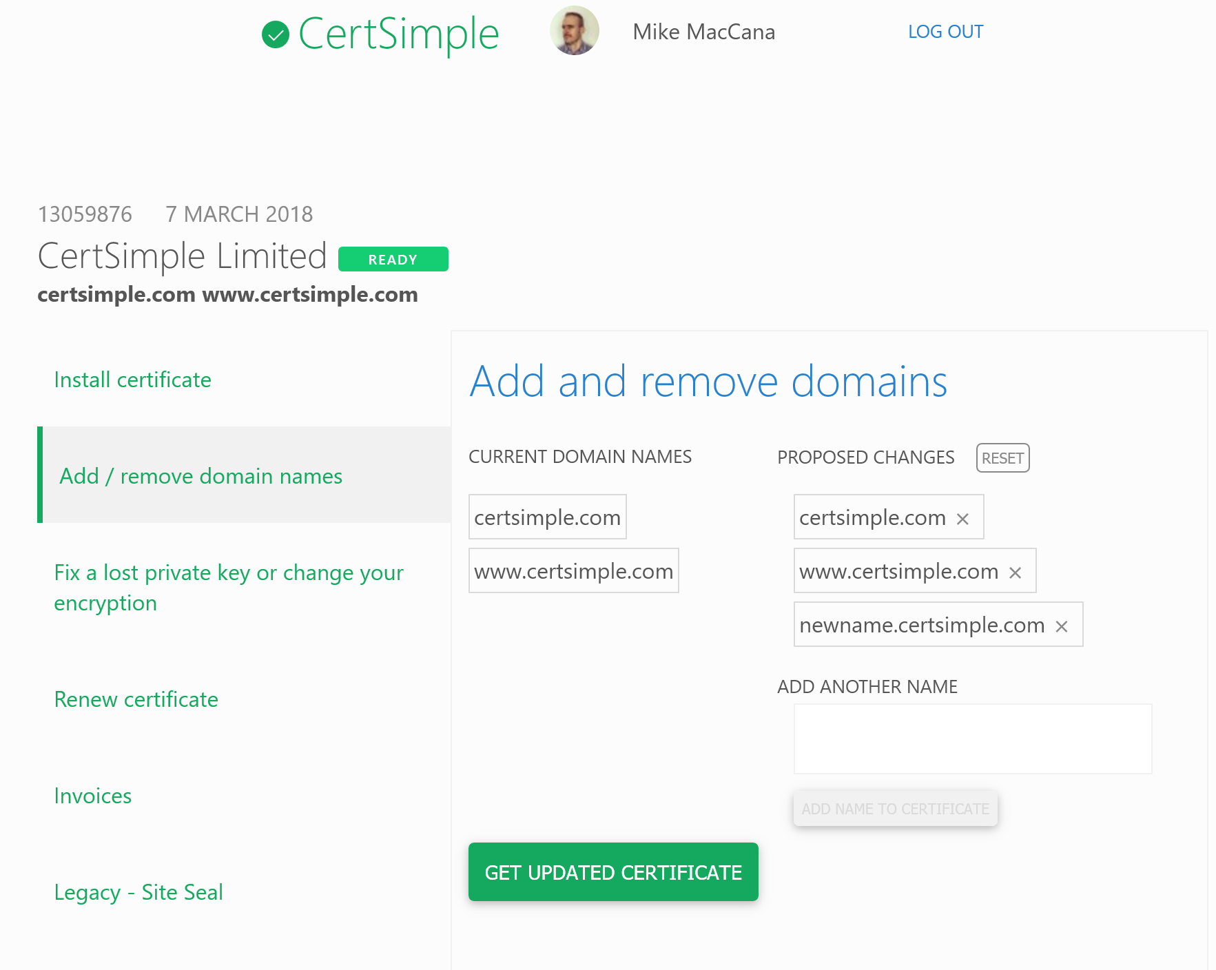 error for site owner: invalid domain for site key