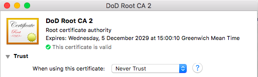 can i delete dod root certificates mac